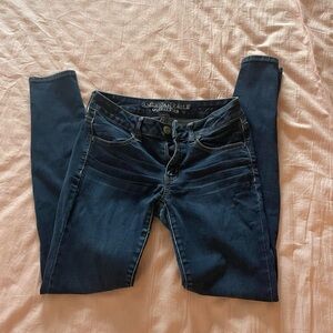 American Eagle Outfitters Women's Dark Blue Skinny Jeans